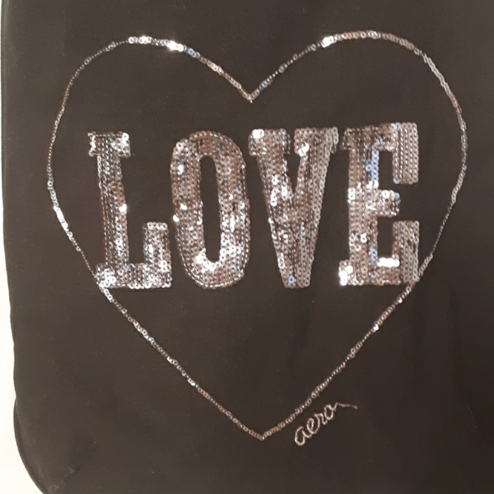 Aeropostale black LOVE sequin bag